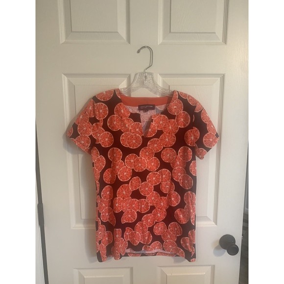 JONES NEW YORK WOMENS ORANGE SLICE POLYESTER TOP SIZE M - Picture 3 of 11